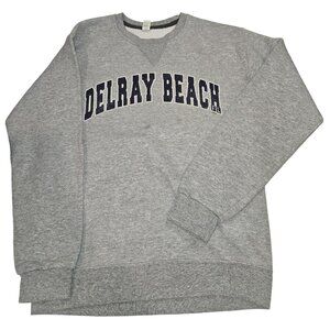 Delray Beach Gray Sweatshirt Crewneck 60% Cotton 40% Polyester Pullover Size S‎